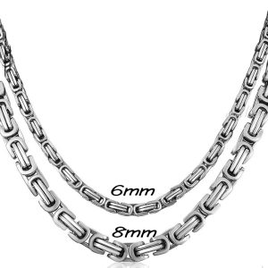 DN029 Dây chuyền nam inox kiểu zizac 5mm trắng