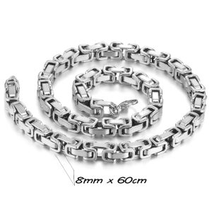 DN119a Dây chuyền nam inox 8mm không đen