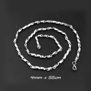 DN168 Vòng cổ, dây chuyền nam inox hỏa tiền xoắn