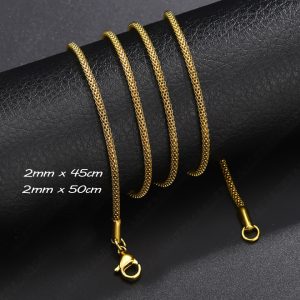 DN176 Dây chuyền inox tròn mạ vàng