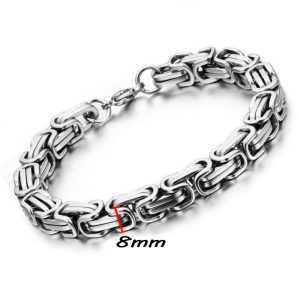 LN024 Lắc tay nam inox ziczac vuông 8ly Hàn Quốc