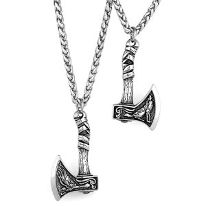 MD009a Mặt dây chuyền titan hình chiếc rìu Viking