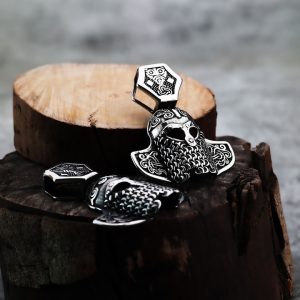MD088f Mặt dây chuyền titan hình nón bảo hộ chiến binh viking