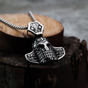 MD088g Mặt dây chuyền titan hình nón bảo hộ chiến binh viking