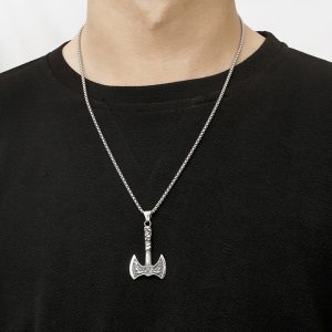 MD092c Mặt dây chuyền titan hình rìu Viking