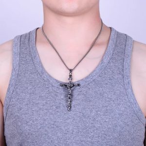 MD104a Mặt dây chuyền titan hình thánh giá Chúa Giêsu