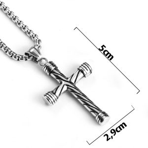 MD114a Mặt dây chuyền nam thép titan hình chữ thập thánh giá