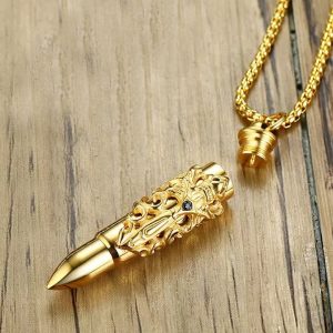 MD191a Mặt dây chuyền titan nam hình viên đạn