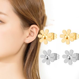 TB124a Bông tai titan hoa cúc