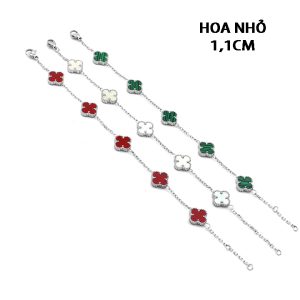 TA146 Lắc tay titan hoa 4 cánh van cleef loại bông nhỏ 11mm