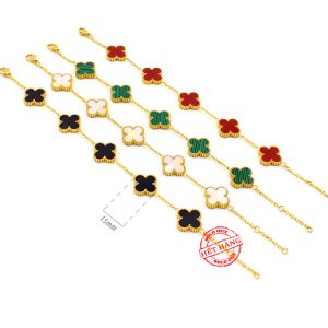 TA291 Lắc tay nữ titan van cleef LV 5 bông 15mm