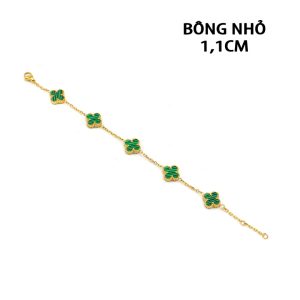 TA462 Lắc tay titan hoa 4 cánh van cleef màu xanh loại bông nhỏ 1,1cm