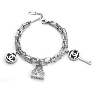 TA700 Lắc tay titan 2 tầng thời trang chanel
