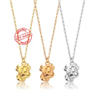 TN340 Dây chuyền titan con trâu (còn trắng hồng)