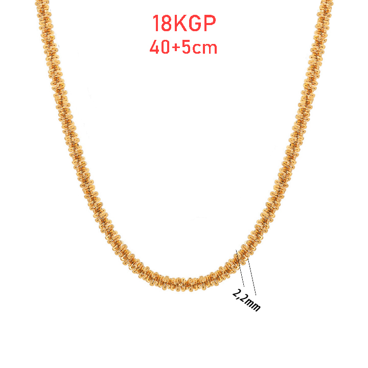 TN343 Dây chuyền titan trơn kiểu xoắn không mặt