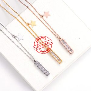 TN394 Dây chuyền titan trụ vuông full đá