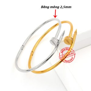 TV193 Vòng tay titan cây đinh bảng mảnh có đính kim