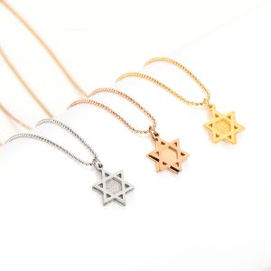 TN149 Dây chuyền titan ngôi sao 2 lớp phun cát