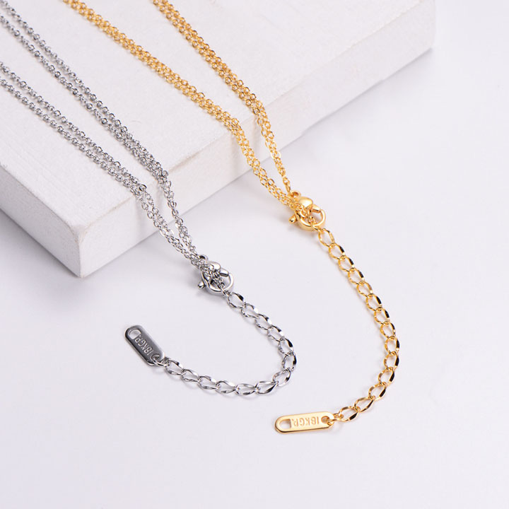 TN496 Dây chuyền titan mặt tròn thiết kế 2 tầng - Ảnh 5