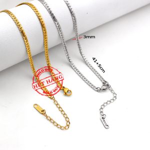 TN589 Dây chuyền titan kiểu lặc chạm viền 40+5cm