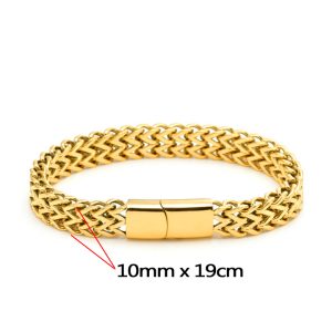 LN160 Lắc tay titan nam Titan 2 hàng lưới khóa hộp 10mm x 19cm