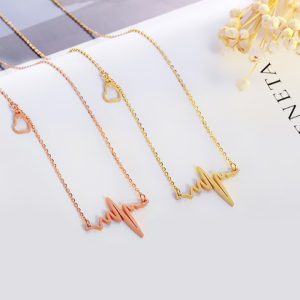 TN015 Dây chuyền titan nhịp tim thời trang