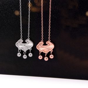 TN233 Dây chuyền titan khóa trường thọ bi cách điệu
