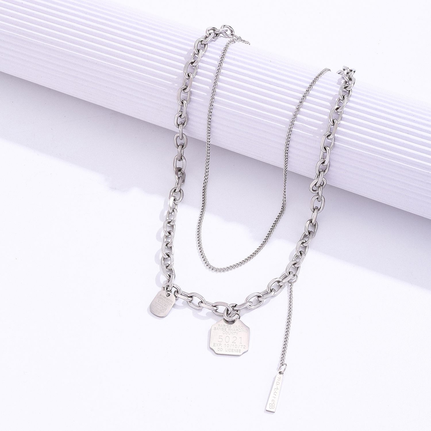 TN300 Dây chuyền titan phong cách hiphop - Ảnh 5