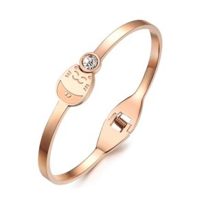 TV003 Vòng tay titan con mèo thần tài may mắn vàng hồng