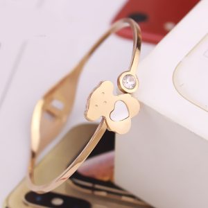 TV011 Vòng tay titan con gấu vàng hồng