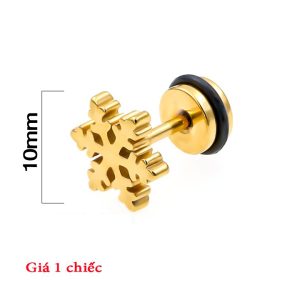 BT004 Bông tai inox hình hoa tuyết