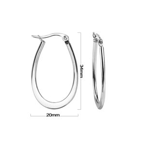 BT018 Bông tai inox nữ khoen tròn ovan