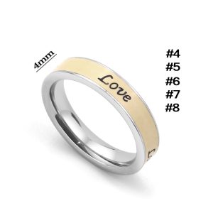 N001 Nhẫn inox chữ love bảng rộng 4mm