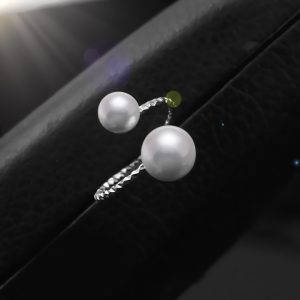 N003 Nhẫn inox nữ ngọc trai free size