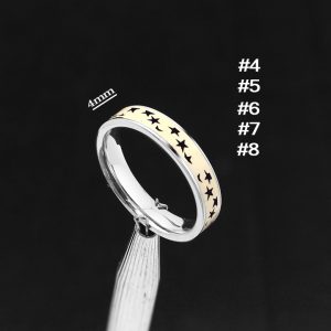 N005 Nhẫn nữ inox ngôi sao bảng 4mm
