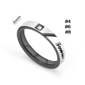 N009 Nhẫn titan forever love bảng 3mm (Size 468)