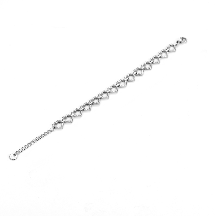 TA319 Lắc tay nữ titan trái tim đính full kim màu trắng - Ảnh 5