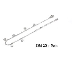 TA653 Lắc chân titan hoa tuyết cách điệu