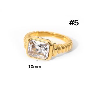TC043 Nhẫn nữ titan đá trắng Size 5