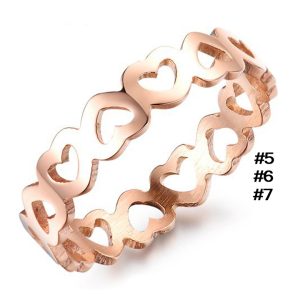TC044 Nhẫn nữ titan trái tim màu hồng