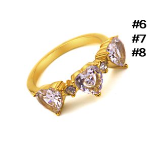 TC098 nhẫn nữ titan 3 hột cao hình trái tim (Size 678)