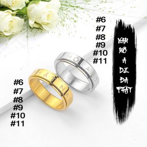 TC141 Nhẫn titan inox nam mô a di đà phật (Size 6-7-8-9-10-11)
