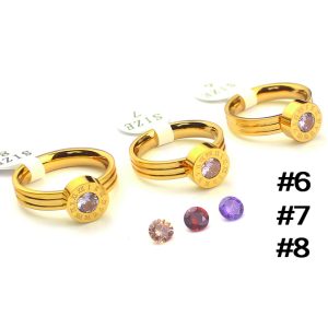 TC175 Nhẫn titan số la mã thay hột (size 678)