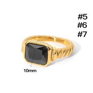 TC247 Nhẫn nữ titan hột đá màu đen (Size 5-6-7)