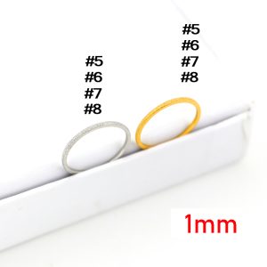 TC304 Nhẫn nữ titan phun cát bảng mỏng 1mm
