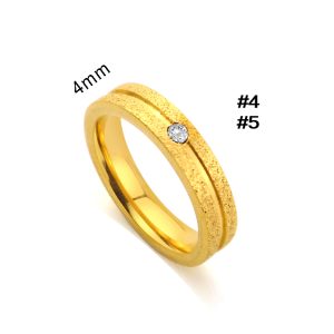 TC321 Nhẫn titan 2 sọc phun cát bảng 4mm có đính đá (Size 45)