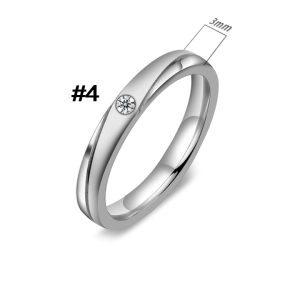 TC344 Nhẫn titan bảng 3mm sọc xéo (Size 4)