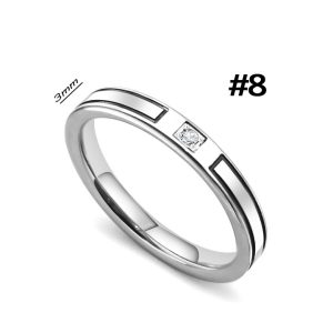 TC353 Nhẫn titan 3mm đính 1 viên kim tấm (Size 8)