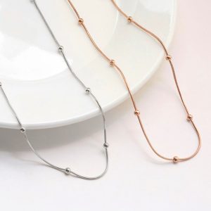 TN367 Dây chuyền titan mì gắn bi cách điệu