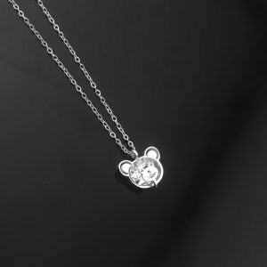 TN463 Dây chuyền nữ titan đầu con gấu siêu cute